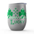 Shamrock Stemless Wine Tumblers, Irish Knitter Wine Tumbler, Knitter Gift, Red Headed Knitter Gift, Knitting Tumbler